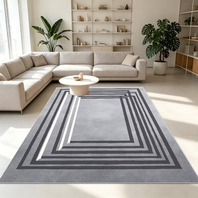 Tapis à motif géométrique 1PC pour le salon, doux et confortable, convient à toutes les saisons, facile à entretenir, tapis de sol intérieur lavable à la machine, convient à la chambre à coucher, à la cuisine, à la salle à manger, au couloir, au patio, à la maison, à la décoration extérieure.