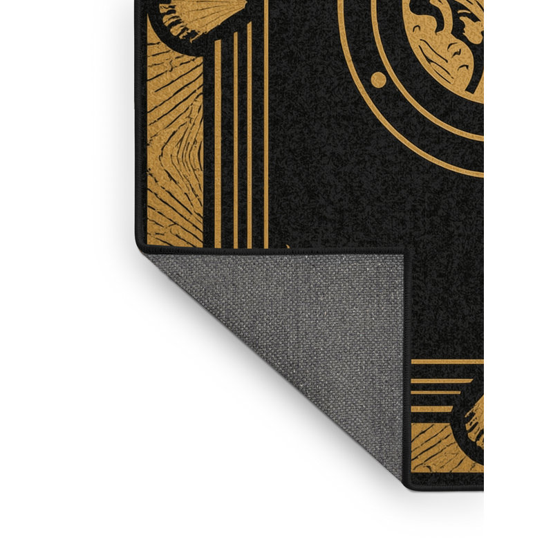 Soft Plush Feemster New Years Modern & Contemporary Abstract Area Rug in Black – Black Binding, 7x10