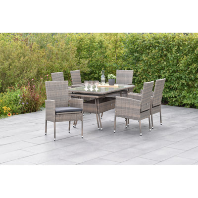 Cambria 6 - Person Rectangular Patio Dining Set with Cushions included
