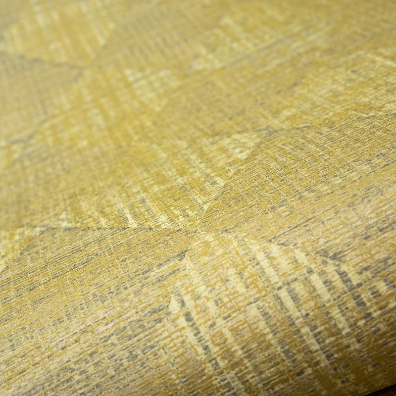 Chelchowska Pepper Collection Sheen Finish Geometric Diamond Raffia 10.05m x 53cm Wallpaper Roll, Yellow