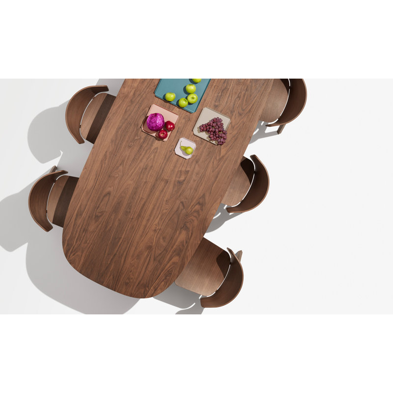 Good Times Oval Solid Oak Dining Table, Walnut, 38" W x 82" L