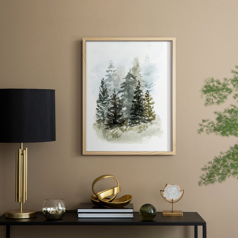 «Washy Treeline I», reproduction encadrée - bois massif, Naturel, H 30 po x l 24 po