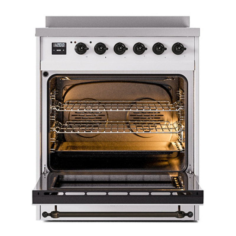 ILVE Nostalgie II 30 in Induction Range, White/Bronze