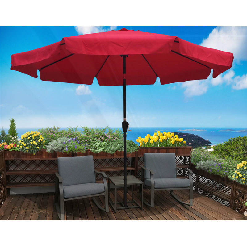 Parasol d'extérieur 10 pi (3 m) avec rabat, Gris foncé