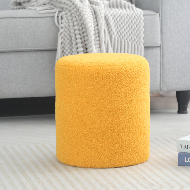 Repose-pieds rond, Peluche jaune