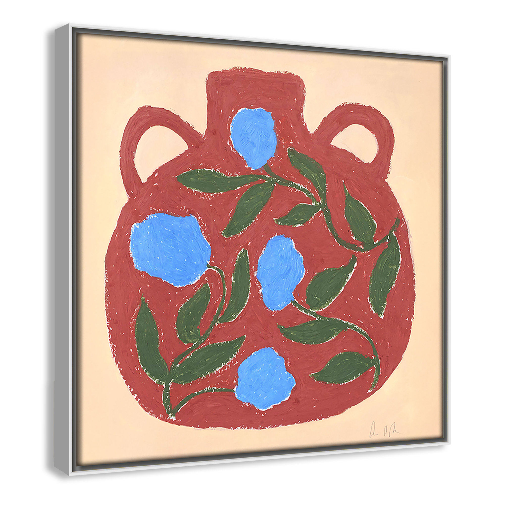 Vase No. 04 Print by Camilla Bergqvist, White, 13.5" H x 13.5" W