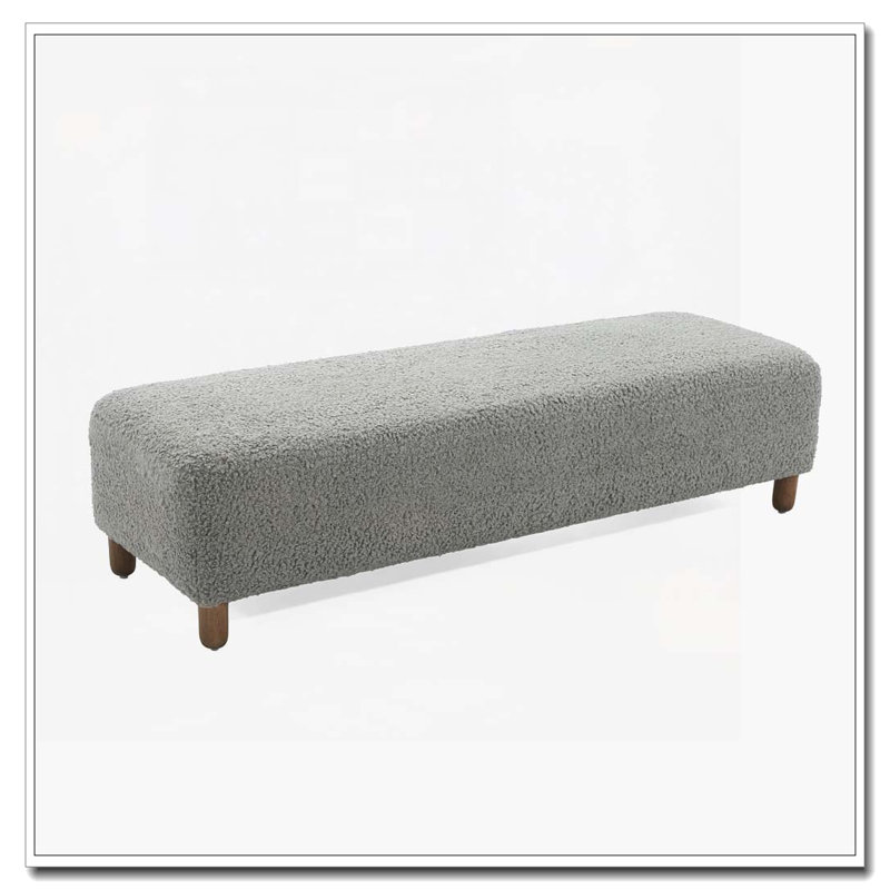 Banc rembourré Boucle, Gris