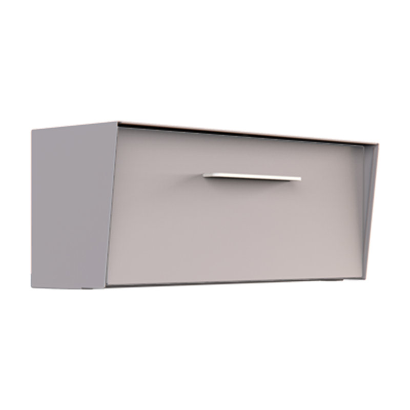 Mid-Century Modern ANGLED Wall Mounted Mailbox, Silver/Anodized Aluminum Effect