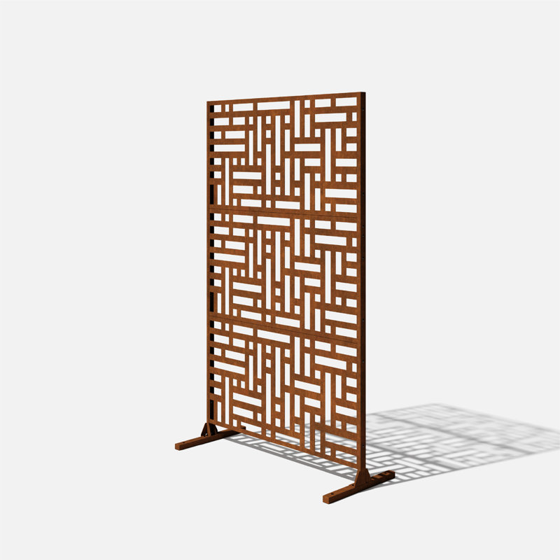 Veradek Corten Steel 76" Freestanding Outdoor Privacy Screen