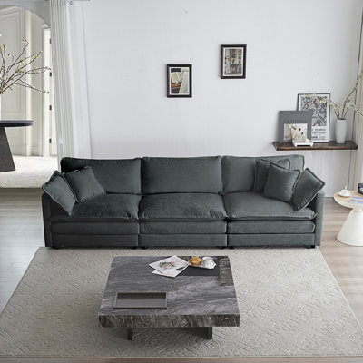 Canapé contemporain à 3 places avec coussins