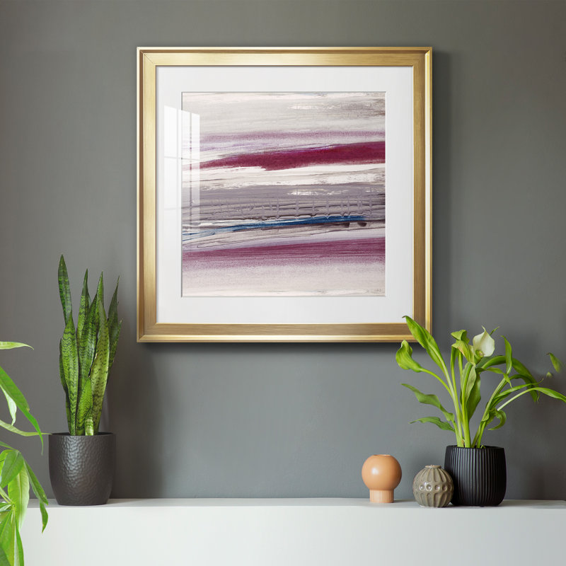 Cueillette de baies - peinture encadrée, Encadrement doré, H 17,5 po x l 17,5 po x P 1,5 po