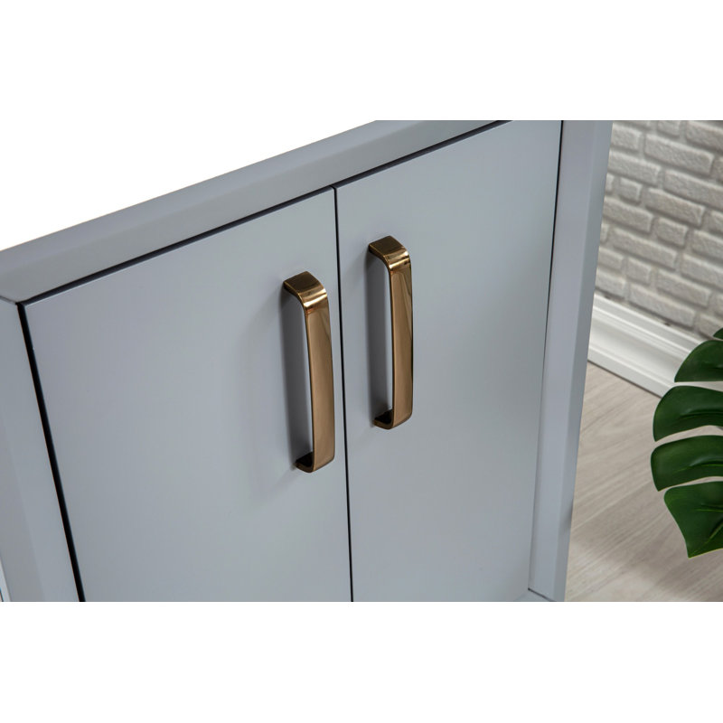 Ensemble de meuble-lavabo simple 23,6 "avec miroir Aeona, Gris foncé