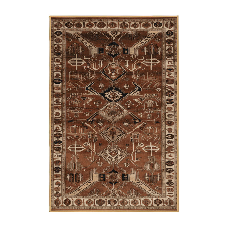 Tapis brun lavable à la machine, Rectangle 7 pi x 9 pi