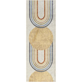 Tapis crème / jaune moderne lavable à la machine Sunny