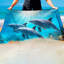 Serviettes de plage surdimensionnées en microfibre de 35 po x 70 po Dolphin Beach
