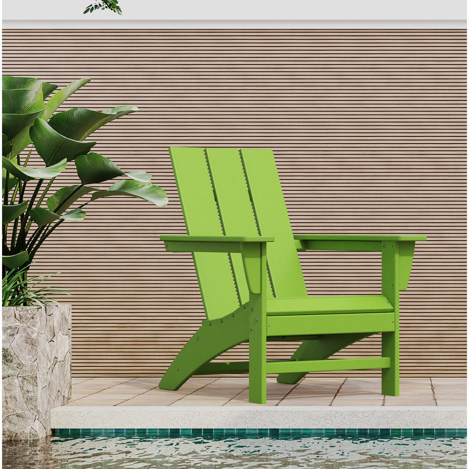 POLYWOOD® Modern Adirondack Chair, Lime