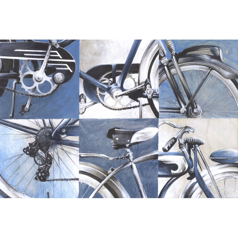 Bicycle Part Vignettes - Wrapped Canvas Art Prints, 30cm H x 46cm W