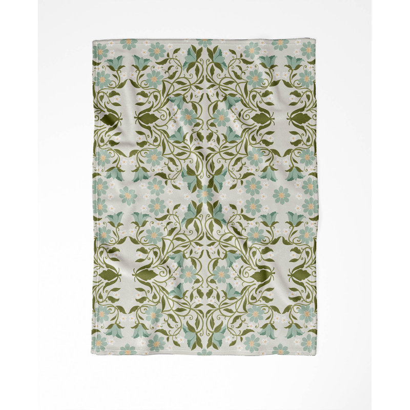 Couverture en velours de coton Colette, 60" L x 50" W, Green
