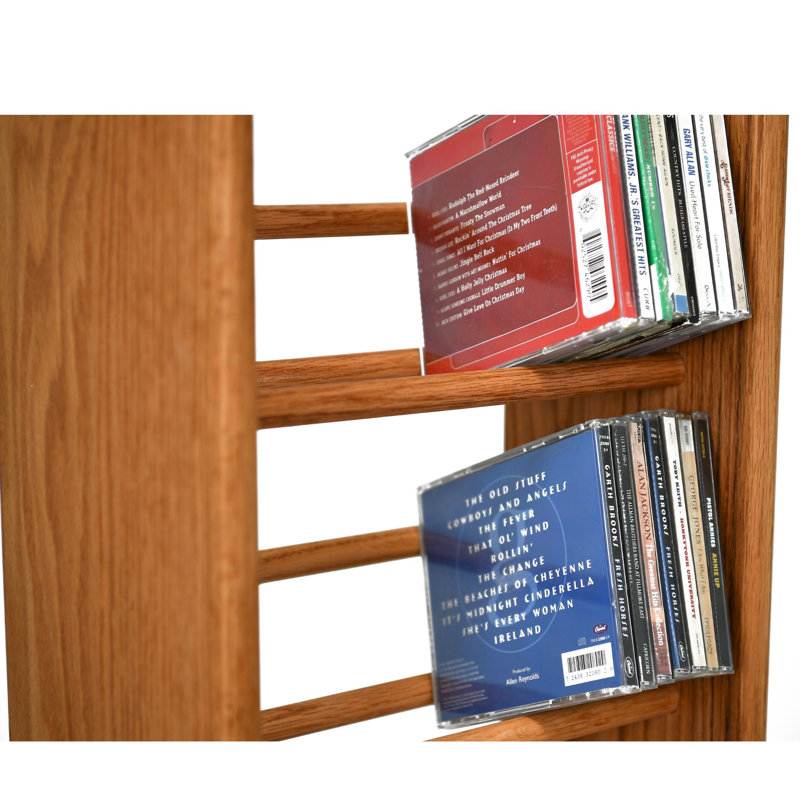 Dowel-Style Wooden CD Rack - 04 Series, Natural, 66.5" H x 12.5" W x 7.25" D