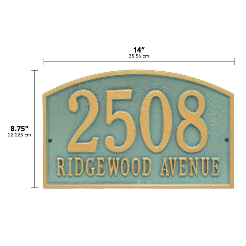 Legacy 2-Line Wall Address Plaque, Bronze Verdigris, Yes