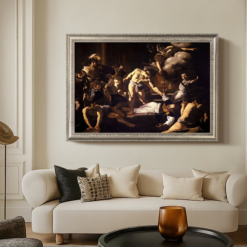 «The Martyrdom of Saint Matthew», 1599-1600 - Caravage - Toile encadrée sur mesure, 28 x 40, Non, Satin d'étain perlé