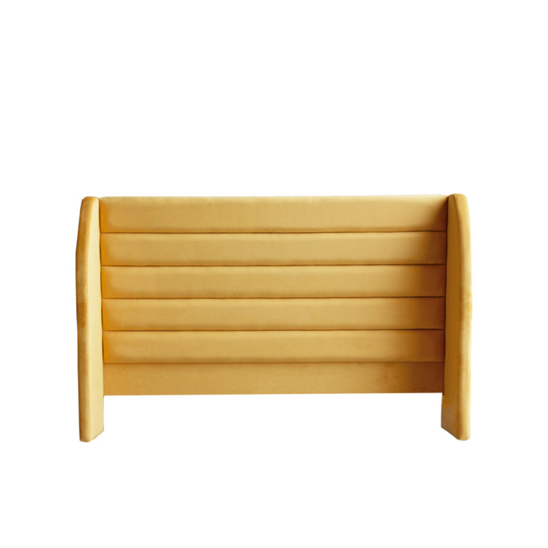 Chowdury Upholstered Wingback Headboard, Yellow