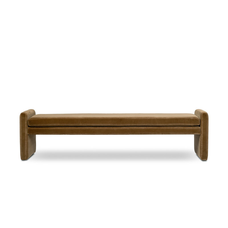 Geordi 70" Boucle Bench, Surrey Ochre, 19" H x 70" W x 18" D