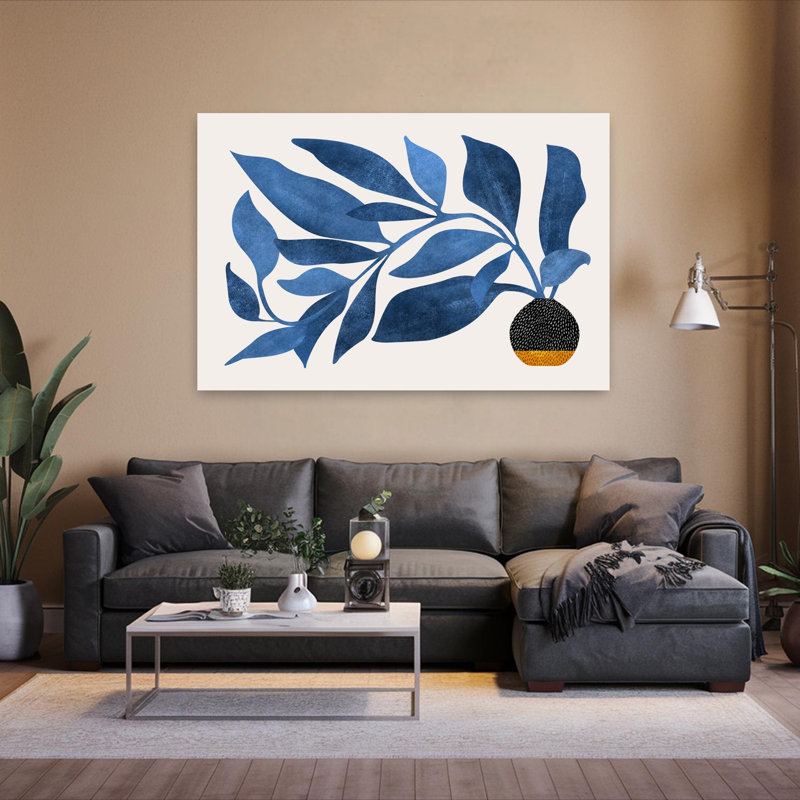Art contemporain, art floral abstrait, H 40 po x l 60 po