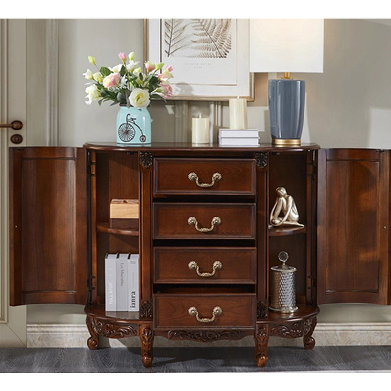 Armoire décorative semi-circulaire Exquise, H 35,04 po x l 31,5 po x P 13,78 po