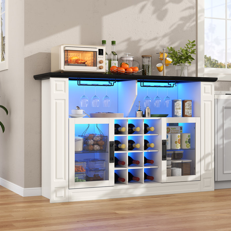 Wine Bar Cabinet With LED Light