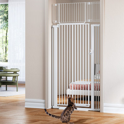 Extra Tall Pet Gate with Small Cat Door, Adjustable 29.55"" - 40.6"" Dog Gate Safety Gate Easy Walk Thru Pet Door -  Tucker Murphy Pet™, EED6191BB504491183D608478B4877AC