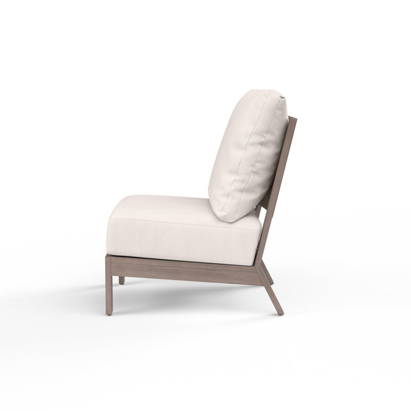 Laguna Aluminum Outdoor Armless Lounge Chair , Sunbrella® Cushions Included, Canvas Natural Sunbrella®
