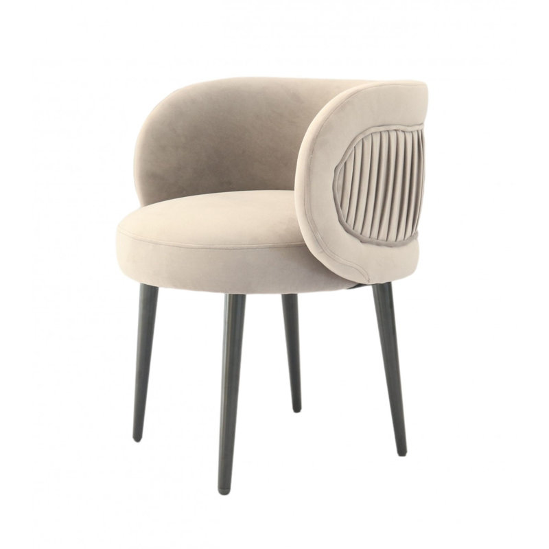 Fauteuil 24 po 24 po, Velours gris