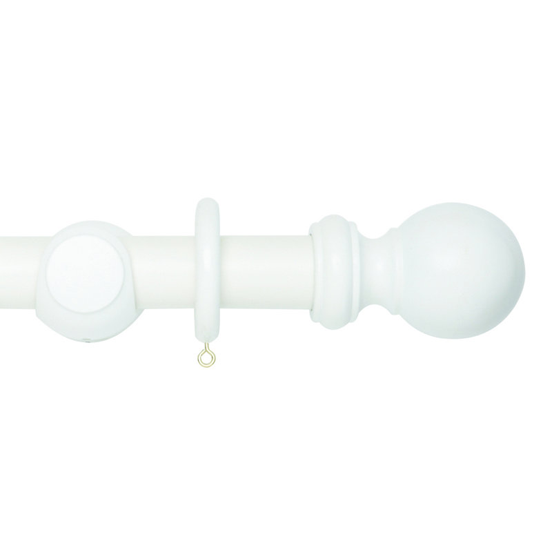 Derrill Wood 200cm 3.5cm Single Pole, White