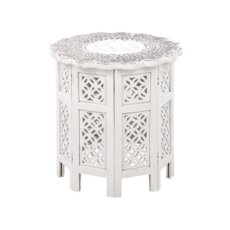 Arranda Solid Wood Pedestal End Table