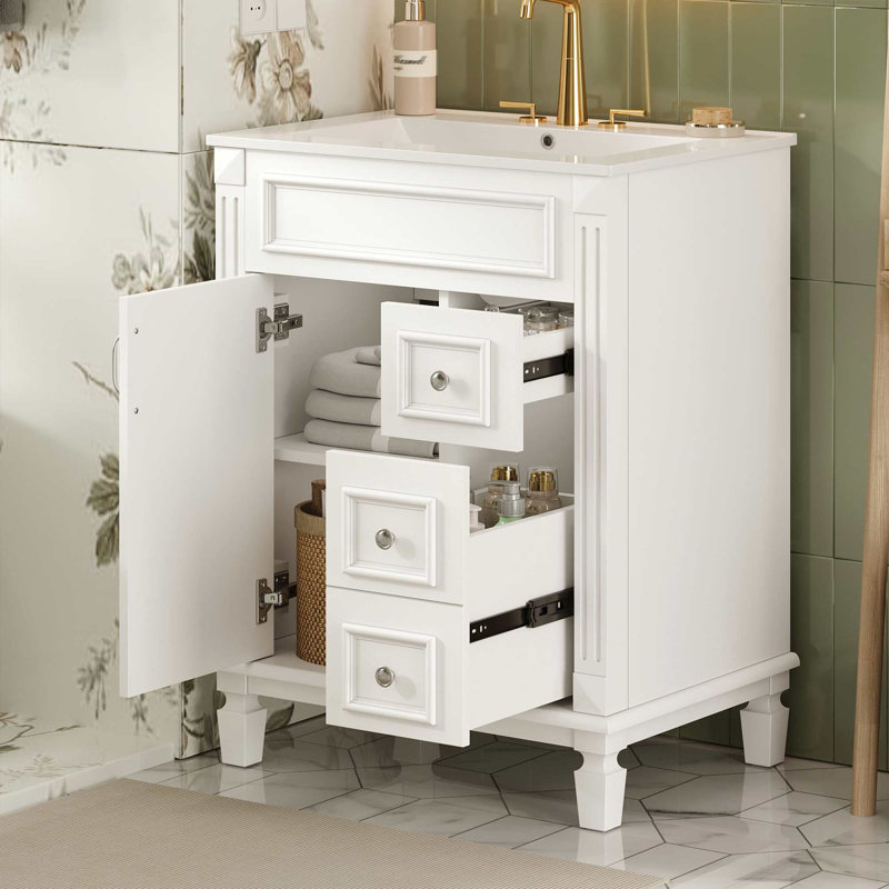 Meuble-lavabo de salle de bain, Blanc