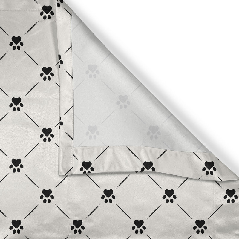 Rideau décoratif à œillets 2 panneaux Dakota Fields, 50 po, noir crème, L 50 po x L 120 po