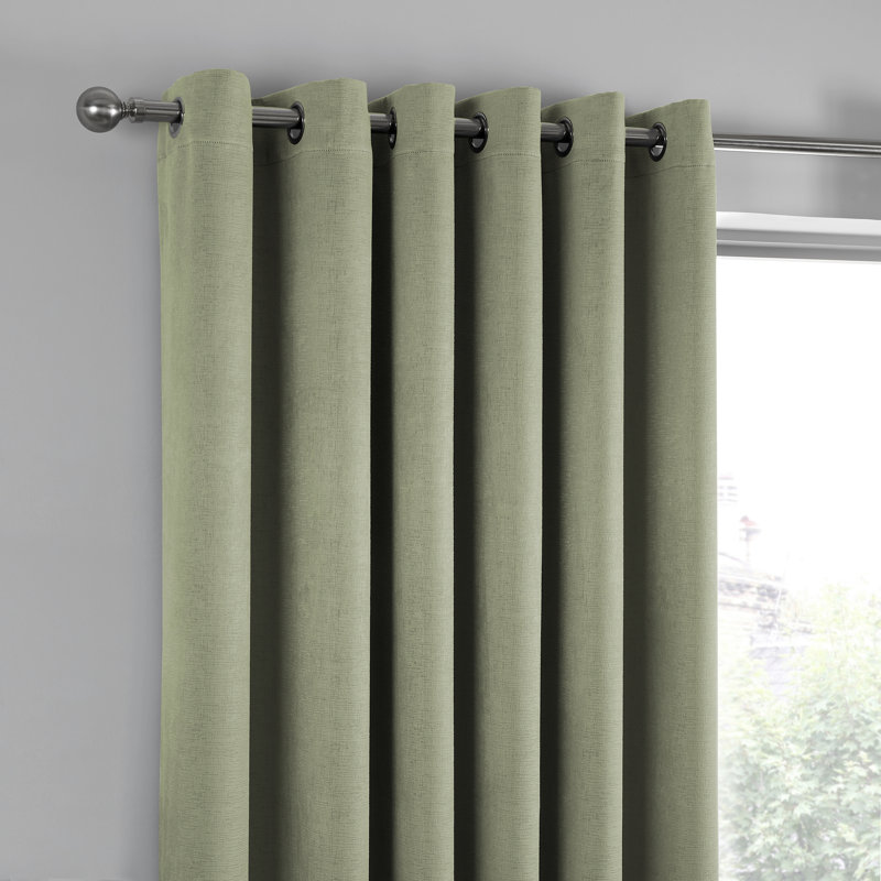 Room Darkening Curtain Pair, Width 168 x Drop 183 cm, Green
