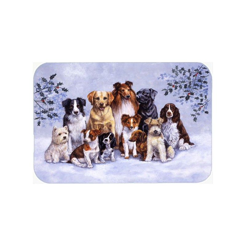 Planche à découper en verre dogs winter caroline