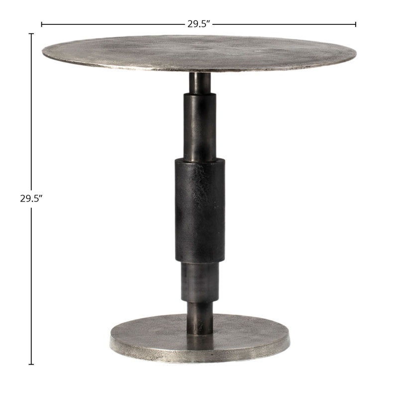 Table bistro en aluminium Higsby, nickel