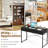 Modern 2-Drawer Computer Desk w/ Reinforced Heavy-Duty Metal Frame Anti-Tip Kit