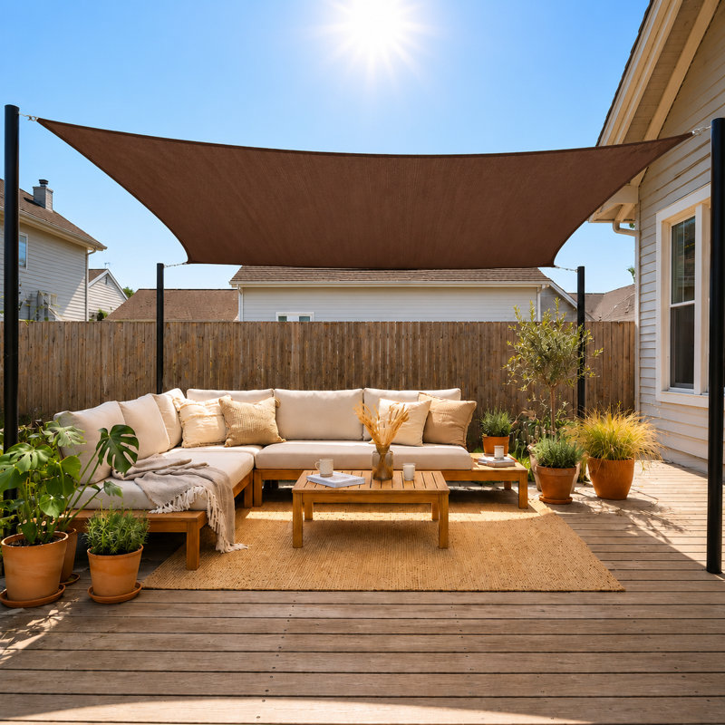 Voile d'ombrage rectangulaire Royal Shade, Brun, 20 pi x 14 pi
