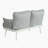 Steel Loveseat And Table, Off White+Grey-1093666206
