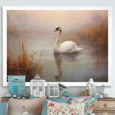 Swan in the Mist III - Swans Animal Canvas Prints