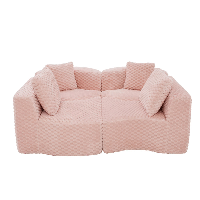 Canapé modulaire modulaire avec coussin moelleux, Rose