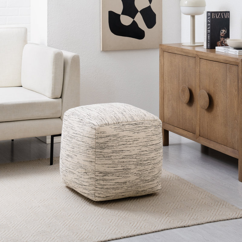 Repose-pieds Yinka, Coton noir et beige