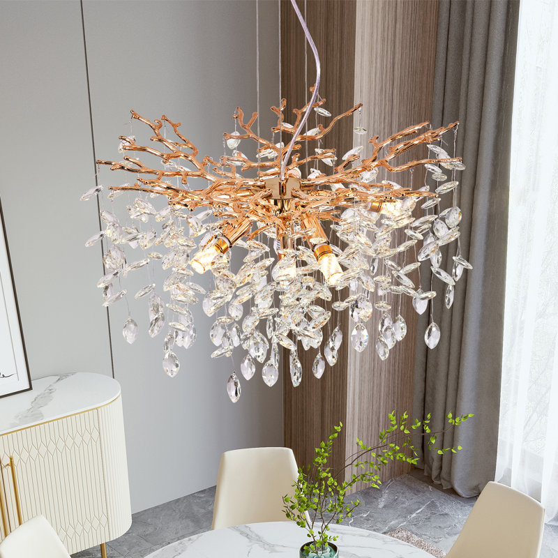 Luminaire suspendu en cristal 23,6 po 23 lumières