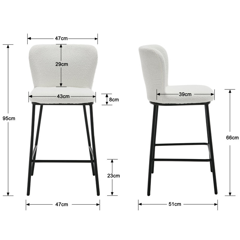 Arnold Upholstered Counter Stool, White