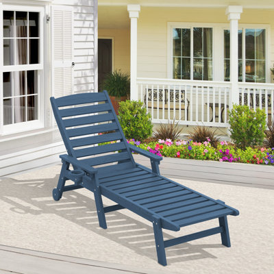 Swann Outdoor Chaise Lounge With Arms & Wheels