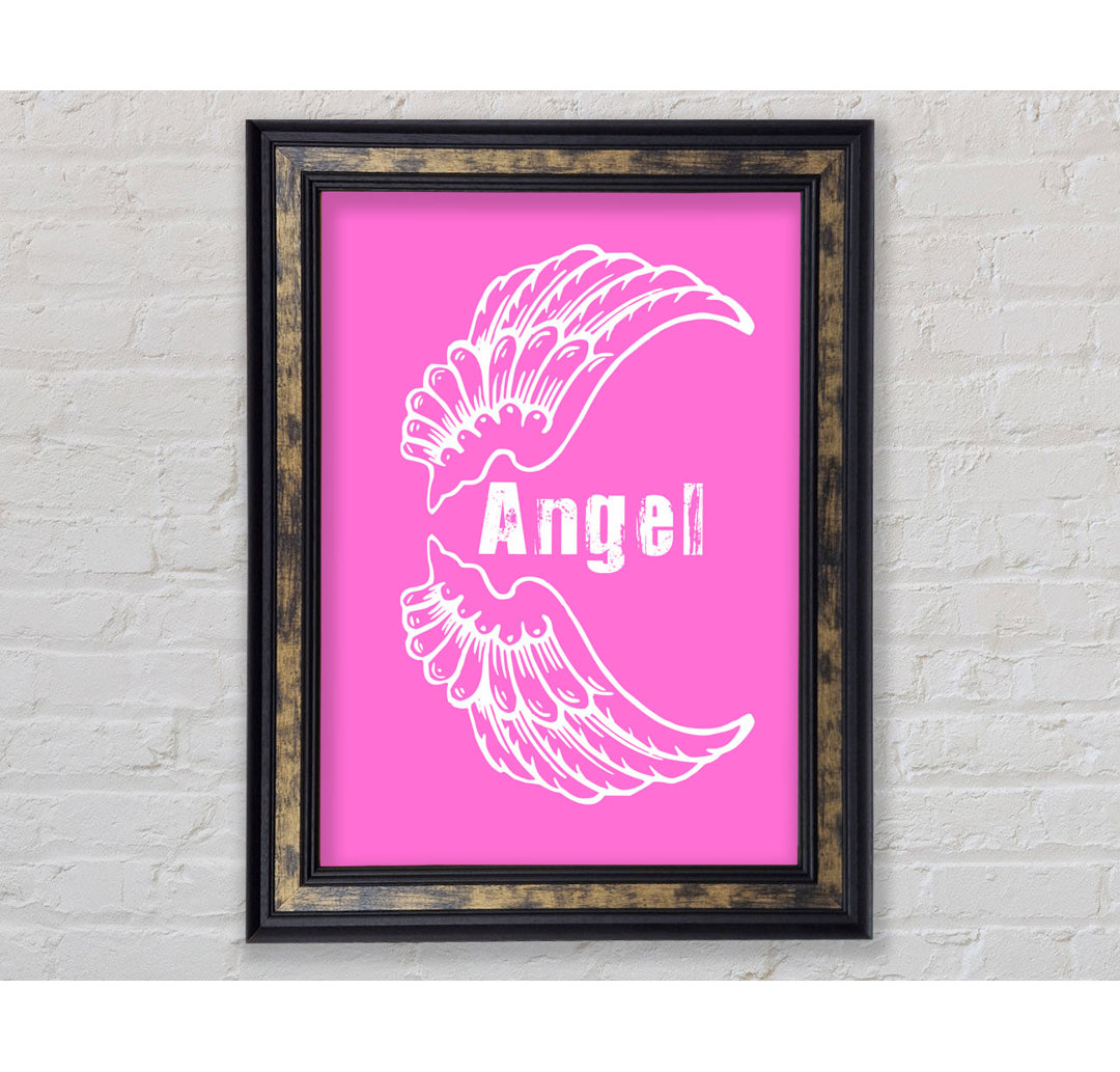 Angel Wings 3 Vivid Pink - Einzelne Bilderrahmen Kunstdrucke